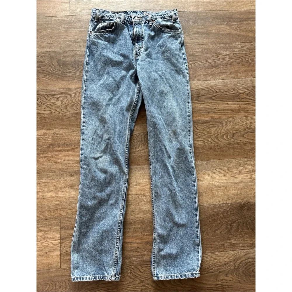 Vintage Levi's Mens 34x34 505 Regular Fit Straight Leg Orange Tab 90's Jeans